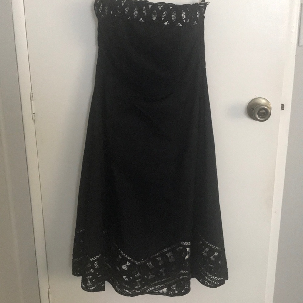 WHBM strapless black dress.